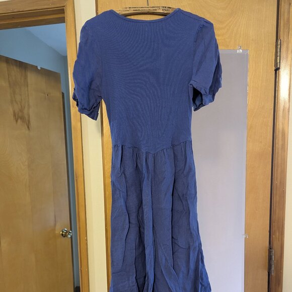 Inizio Blue Linen Maxi Dress Large - Picture 4 of 9
